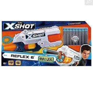 NWT Zuru Kid's X-Shot Excel Reflex 6 Foam Dart Blaster‎ Combo Pack (12 Darts)